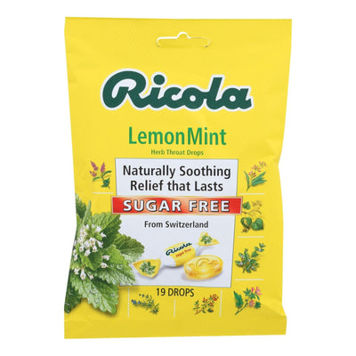 Ricola - Cough Drop Sugar Free Lemon Mint - Case Of 8-19 Ct - Orca Market