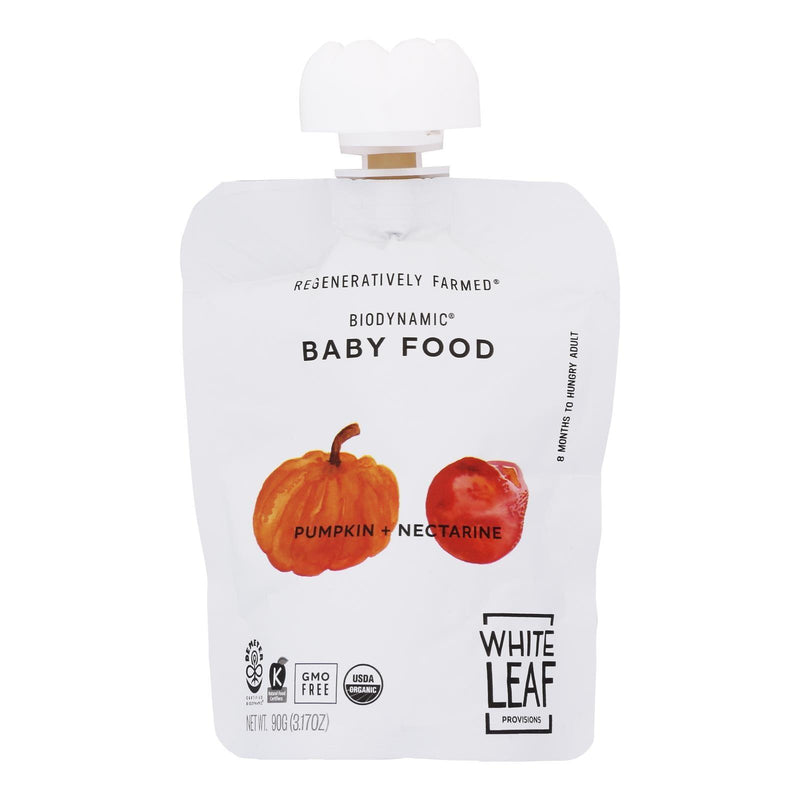 White Leaf Provisions - Baby Food Pumpkin & Nectrine - Case Of 6-90 Grm - Orca Market