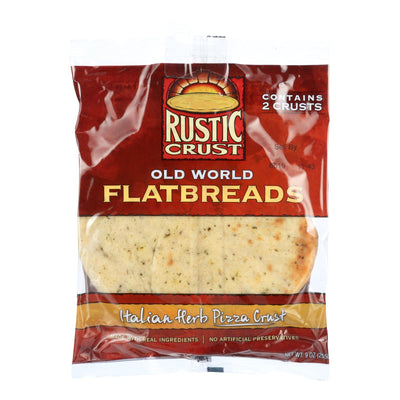 Rustic Crust Pizza Crust - Flatbreads - Italian Herb - 2 Pack - 9 Oz - Case Of 12 - Orca Market