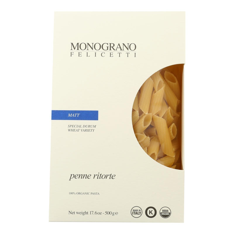 Monograno - Matt Organic Penne Ritorte - Case Of 8 - 17.64 Oz - Orca Market