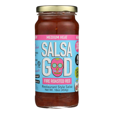 Salsa God Medium Fire Roasted Red Salsa - Case Of 6 - 16 Oz - Orca Market