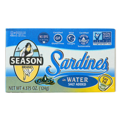 Season Sardines In Water - Case Of 12 - 4.375 Oz - Orca Market