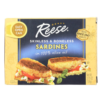 Reese Sardines - Skinless Boneless In Olive Oil - Case Of 10 - 3.75 Oz - Orca Market