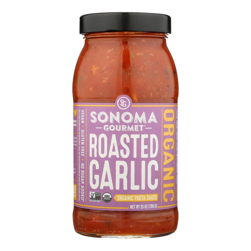 Sonoma Gourmet Organic Pasta Sauce - Roasted Garlic - Case Of 6 - 25 Oz. - Orca Market