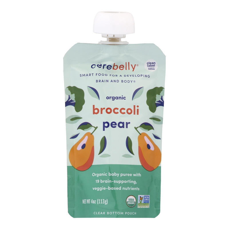 Cerebelly - Puree Broccoli Pear - Case Of 6-4 Oz - Orca Market