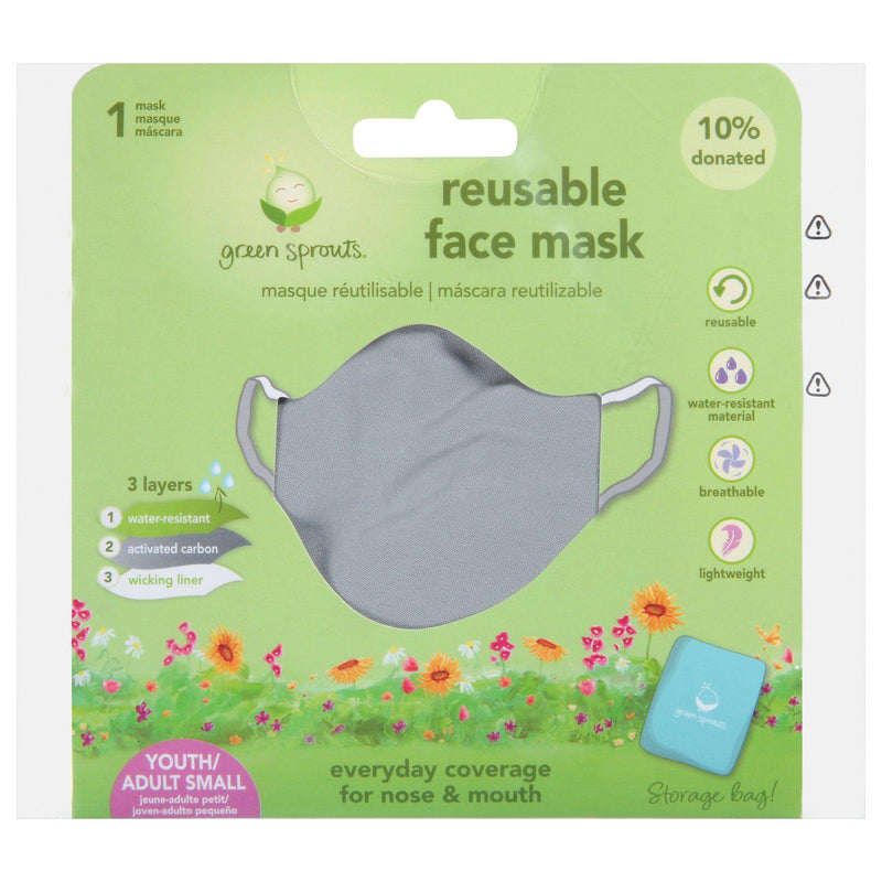 Green Sprouts - Face MaskReuse Adlt Sm Gry - 1 Each-ct - Orca Market