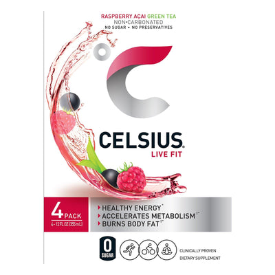 Celsius - Drink Raspberry Acai Green Tea - Case Of 6-4/12 Fz - Orca Market