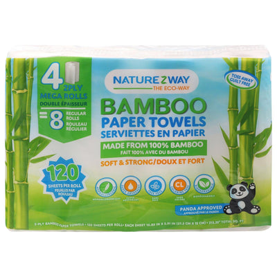 Naturezway - Dispbl Towel Bamboo 2 Ply - Case Of 8-4 Ct - Orca Market