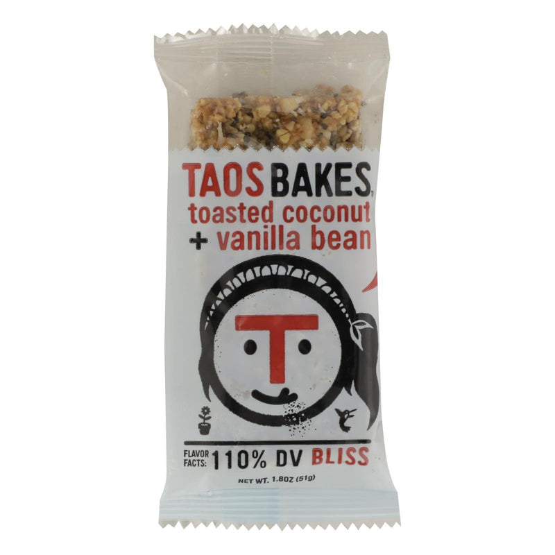 Taos Bakes - Bar Toasted Cocont Vanilla Bean - Case Of 12 - 1.8 Oz - Orca Market