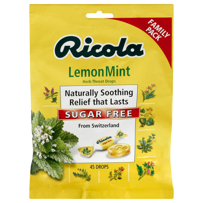 Ricola - Cough Drop Sugar Free Lemon Mint - Case Of 6-45 Ct - Orca Market