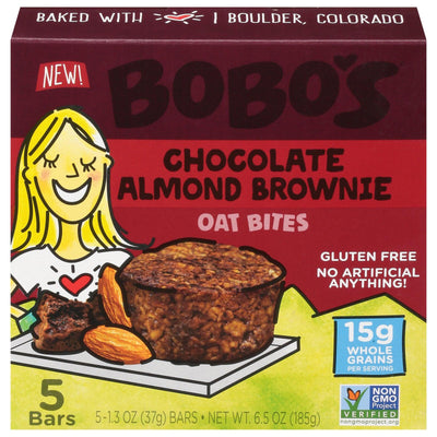 Bobo's Oat Bars - Oat Bite Chocolate Almond Brownie - Case Of 6-5/1.3 Oz - Orca Market