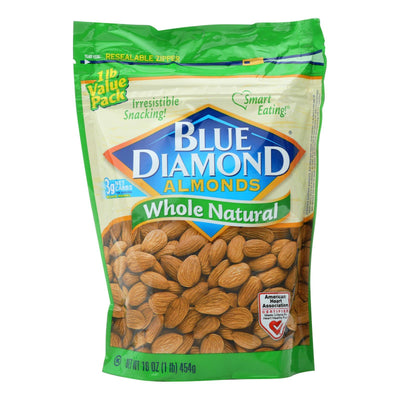 Blue Diamond Whole Natural Almonds - Case Of 6 - 16 Oz - Orca Market