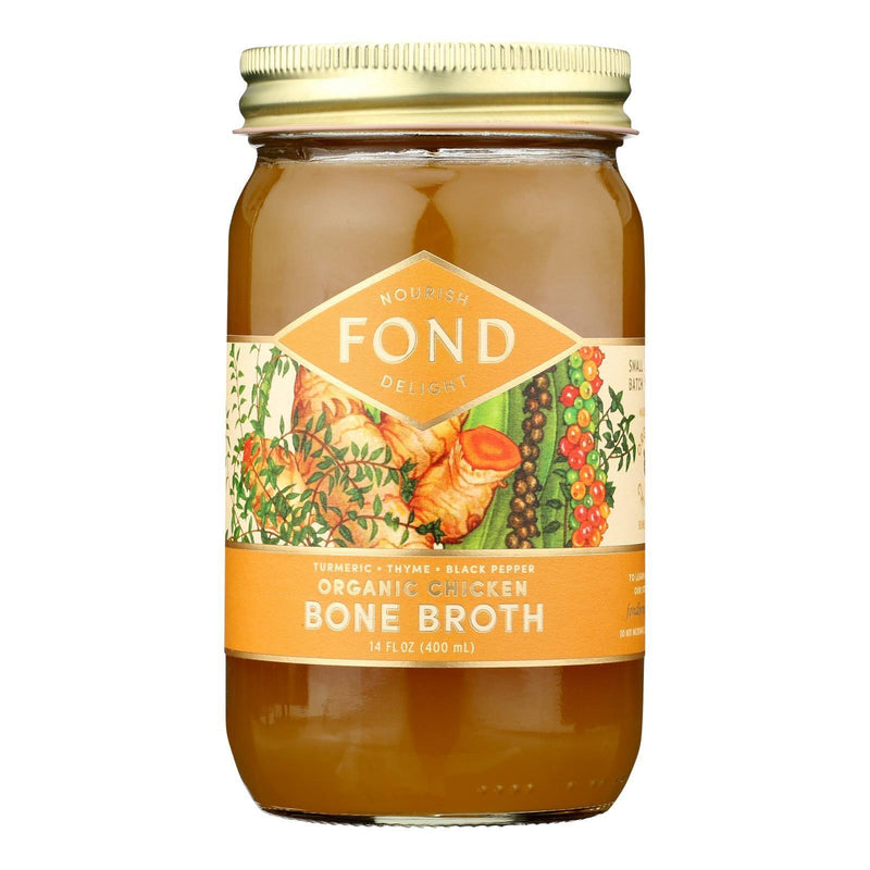 Fond Bone Broth - Bone Broth Thyme Black Pepper Tumeric - Case Of 4-14 Fz - Orca Market