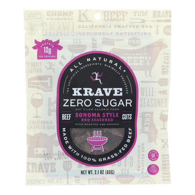 Krave - Beef Jerky Sugar Free Sonoma Bbq - Case Of 8-2.1 Oz - Orca Market