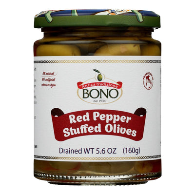 Bono - Olives Red Pepper Stuffed - Case Of 6-5.6 Oz - Orca Market