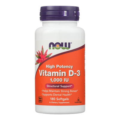 Now Foods - Vitamin D-3 1000iu - 1 Each-180 Sgel - Orca Market