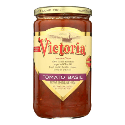 Victoria Tomato Basil Sauce - Case Of 6 - 24 Fl Oz. - Orca Market