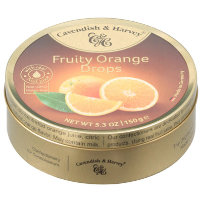 Cavendish & Harvey - Fruit Tin Orange - Case Of 12 - 5.3 Oz - Orca Market