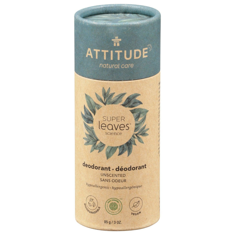 Attitude - Deodorant Super Leaves Unscented - 1 Each-3 Oz - Orca Market