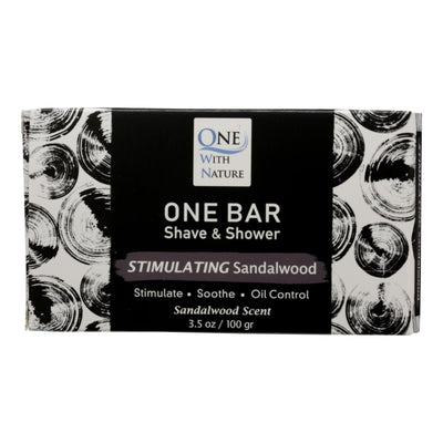 One With Nature - One Bar Stimulating Sandlewood- Case Of 3-3.5 Oz - Orca Market