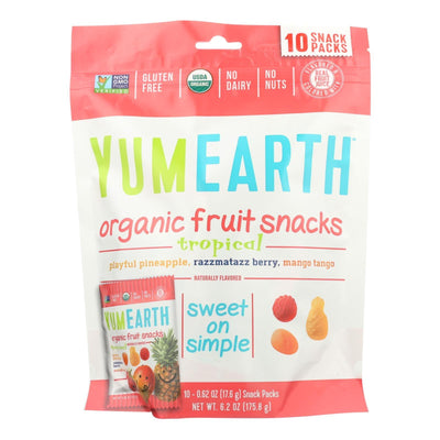 Yummyearth Organic Tropical Fruit Snacks - Case Of 12 - 6.2 Oz - Orca Market