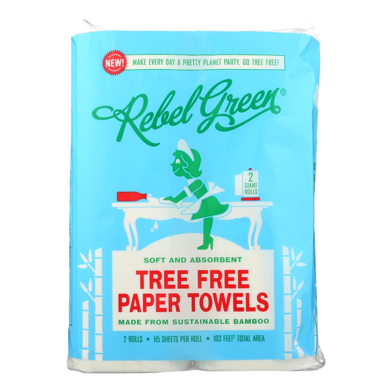 Rebel Green - Paper Towel Tree Free Bam - Case Of 12-2 Ct - Orca Market