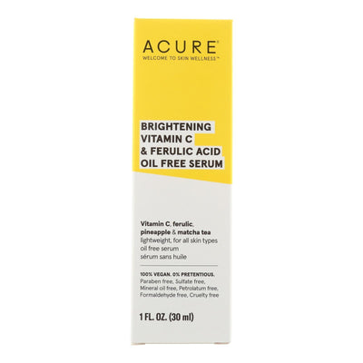 Acure - Serum Brighten Vitamin C Ferulic - 1 Each-1 Fz - Orca Market