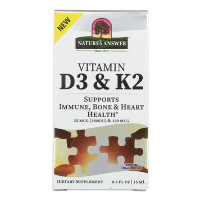 Nature's Answer - Vitamin D3 & K2 Drops - 1 Each-.5 Fz - Orca Market