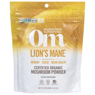 Om - Lion's Mane Organic Powder 200gr - 1 Each -7.05 Oz - Orca Market