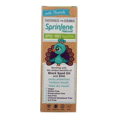 Sprinjene Natural Toothpaste - Kid - Apple Mint - Fl - 3.5 Oz - Orca Market