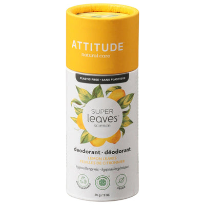 Attitude - Deodorant Super Leaves Lemon - 1 Each-3 Oz - Orca Market