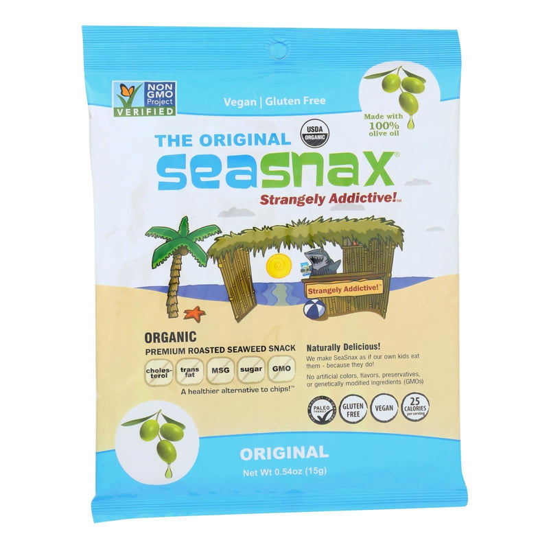 Seasnax Organic Premium Roasted Seaweed Snack - Original - Case Of 16 - 0.54 Oz. - Orca Market