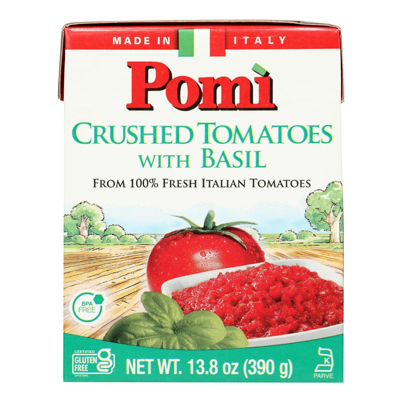 Pomi Tomatoes - Tomatoes Crshd With Basil - Case Of 12-13.8 Oz - Orca Market