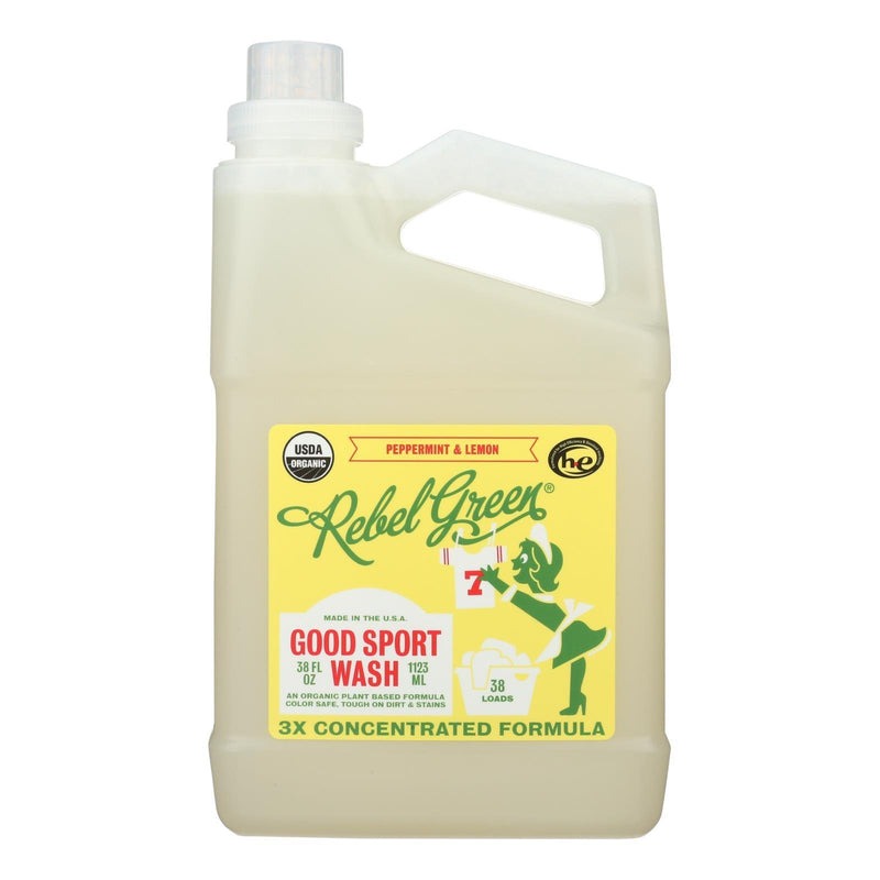 Rebel Green - Laundry Detergent Good Sport Wash - Lemon And Peppermint - Case Of 4 - 38 Fl Oz. - Orca Market