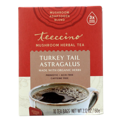 Teeccino - Mushroom Tea Turkey Tail Astragalus - Case Of 6-10 Bag - Orca Market