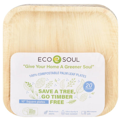 Ecosoul Home - Palm Leaf Plates 10 In. - Case Of 8-20 Ct - Orca Market