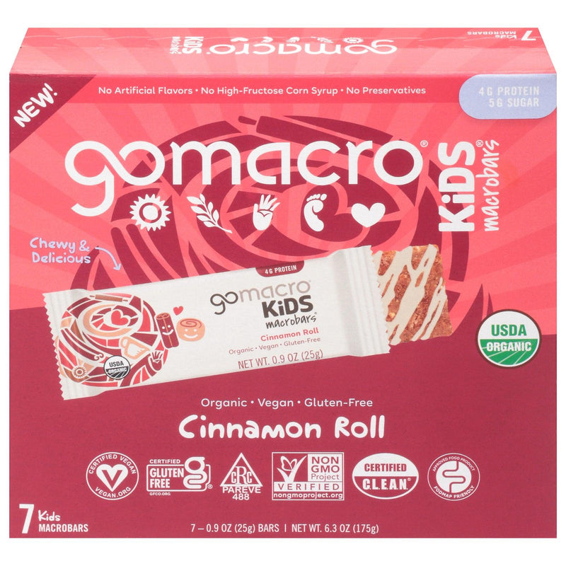 Gomacro - Bar Cinnamon Roll Kid - Case Of 7-6.3 Oz - Orca Market