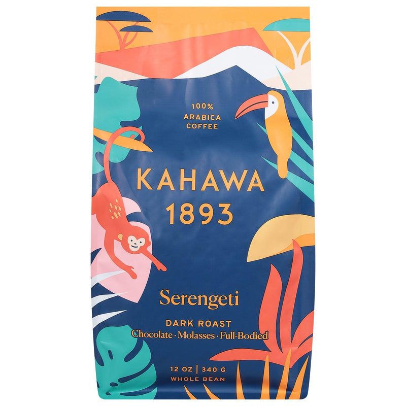 Kahawa 1893 - Coffee Whole Bean Dark Roasted Serengeti - Case Of 6-12 Oz - Orca Market