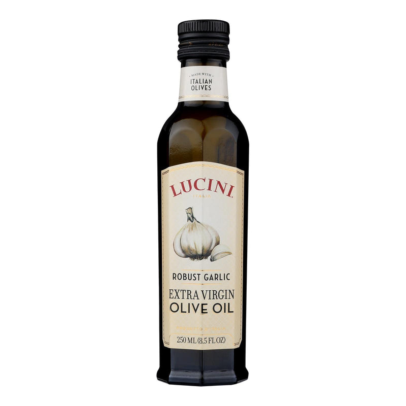 Lucini Italia Robust Garlic Extra Virgin Olive Oil - Case Of 6 - 8.5 Fl Oz. - Orca Market