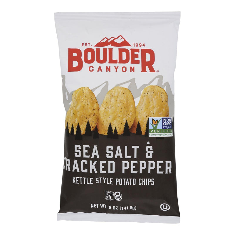 Boulder Canyon - Chips - Sea Salt And Cracked Pepper - Case Of 12 - 5 Oz. - Orca Market