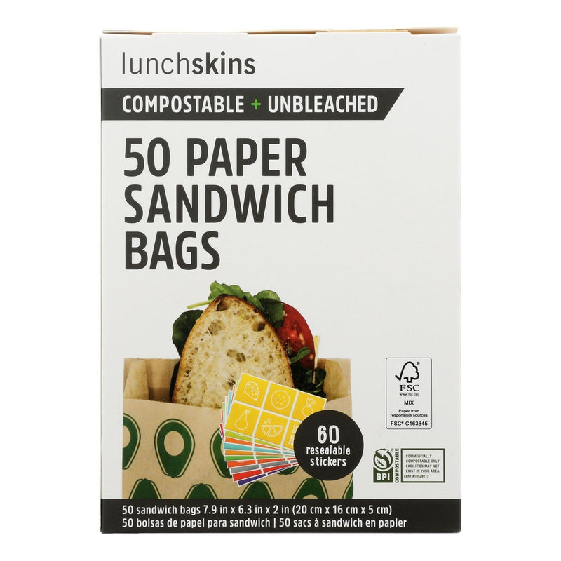 Lunchskins - Sandwich Bag Paper Avo - Case Of 12 - 50 Ct - Orca Market