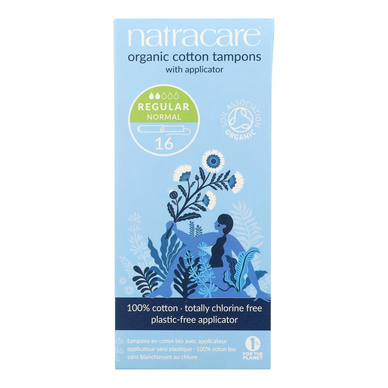 Natracare 100% Organic Cotton Tampons Regular W/ Applicator - 16 Tampons - Orca Market