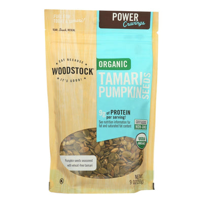 Woodstock Organic Tamari Pumpkin Seeds - Case Of 8 - 9 Oz - Orca Market