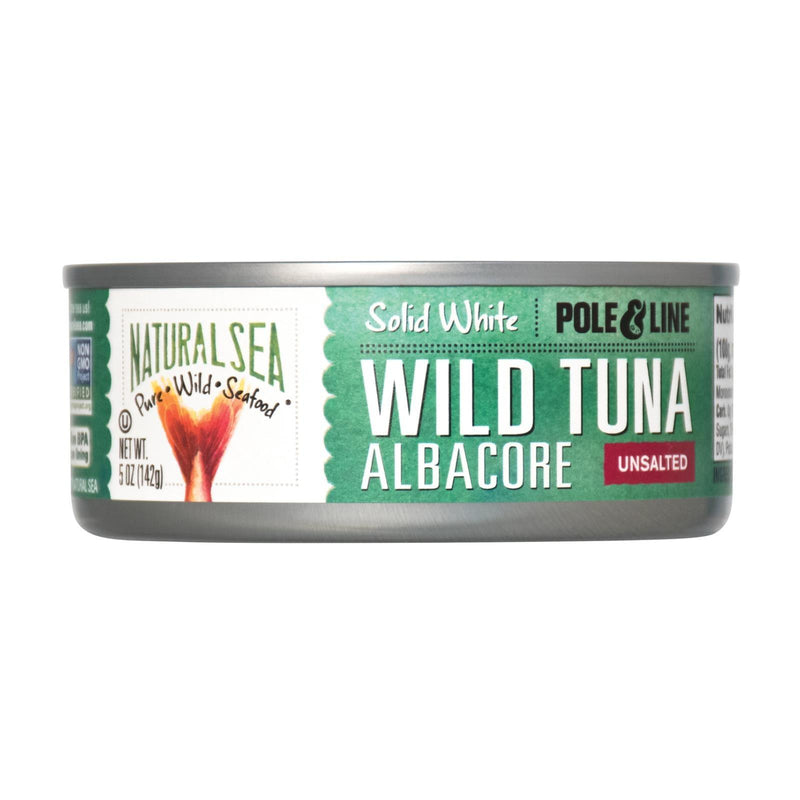 Natural Sea Wild Albacore Tuna, Unsalted, Solid White - Case Of 12 - 5 Oz - Orca Market