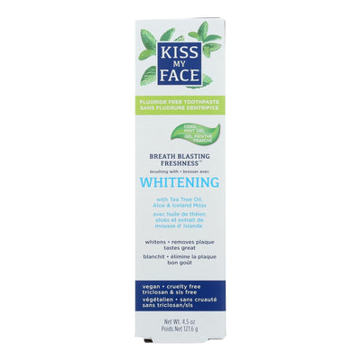 Kiss My Face Toothpaste - Whitening - Fluoride Free - Gel - 4.5 Oz - Orca Market