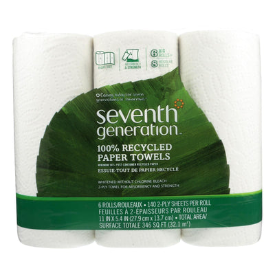 Seventh Generation Recycled Paper Towels - White - Case Of 4 - 140 Sheets - Orca Market