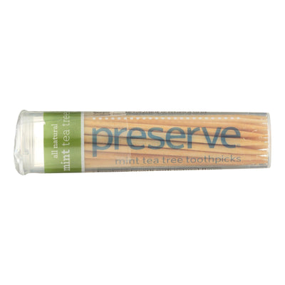 Preserve Flavored Toothpicks Mint Tea Tree - 35 Pieces - Case Of 24 - Orca Market