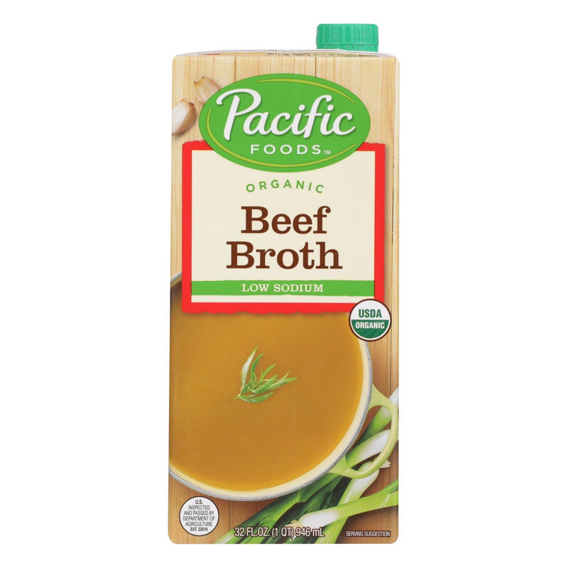 Pacific Natural Foods Beef Broth - Low Sodium - Case Of 12 - 32 Fl Oz. - Orca Market