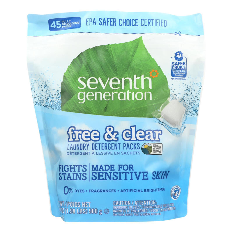 Seventh Generation Laundry Detergent - Packs - Case Of 8 - 45 Count - Orca Market