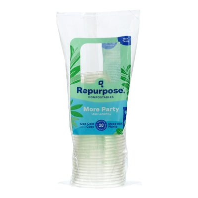 Repurpose Clear Compostable Cups - Case Of 12 - 20 Count - Orca Market